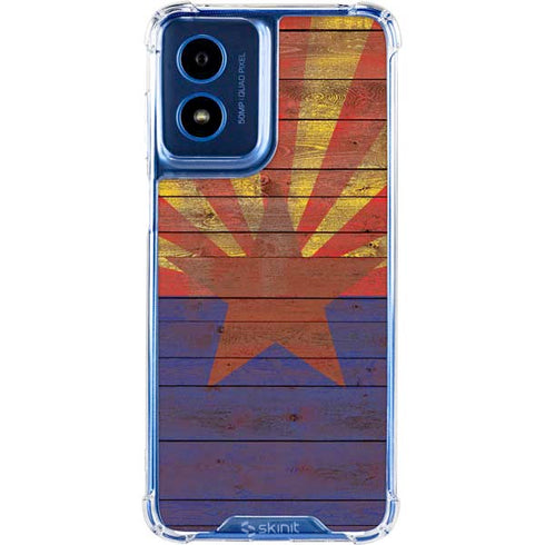 Arizona Flag Dark Wood Moto G 5G (2024) Clear Case